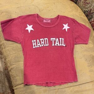 Vintage Hard Tail Forever Short Sleeve Cropped Tee in Red with White Stars
